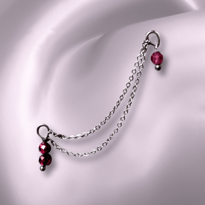 The Guide Crystals Garnet Cordellia Chain Crystal Earring Charm