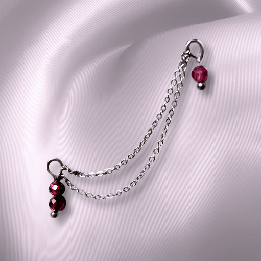 The Guide Crystals Garnet Cordellia Chain Crystal Earring Charm