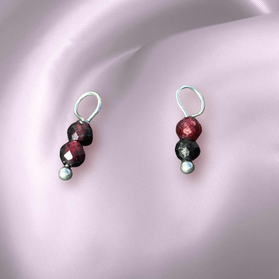 The Guide Crystals Garnet Double Dew Drop Crystal Earring Charms