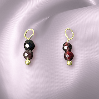 The Guide Crystals Garnet Double Dew Drop Crystal Earring Charms