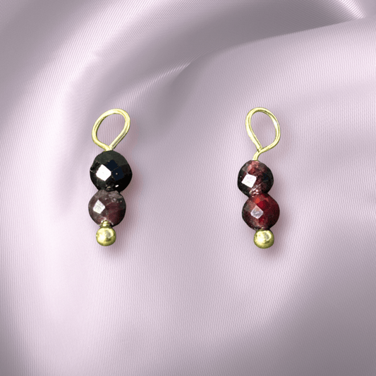 The Guide Crystals Garnet Double Dew Drop Crystal Earring Charms