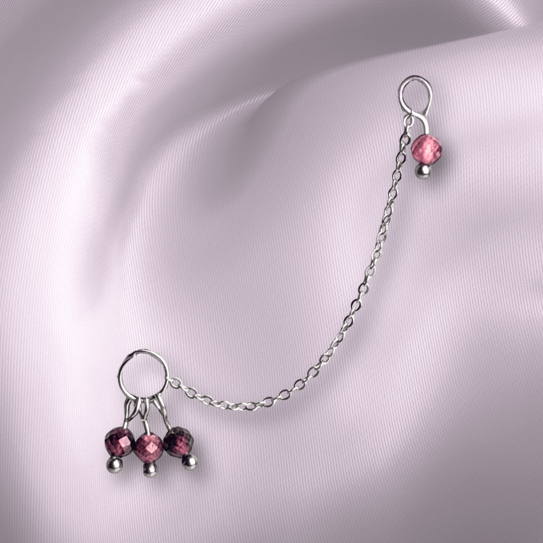 The Guide Crystals Garnet Grape Chain Earring Charm