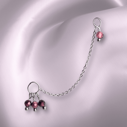 The Guide Crystals Garnet Grape Chain Earring Charm