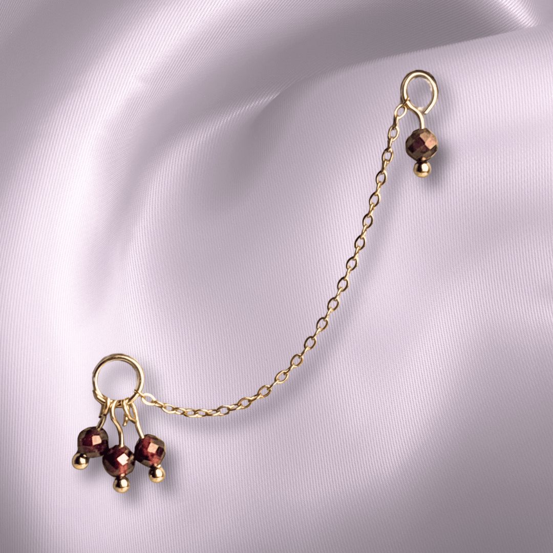 The Guide Crystals Garnet Grape Chain Earring Charm