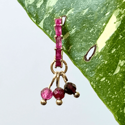 The Guide Crystals Gold | 1 PC Single Garnet Grape Crystal Earring Charm