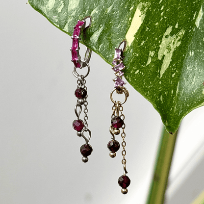 The Guide Crystals Garnet Lily of the Valley Crystal Earring Charm