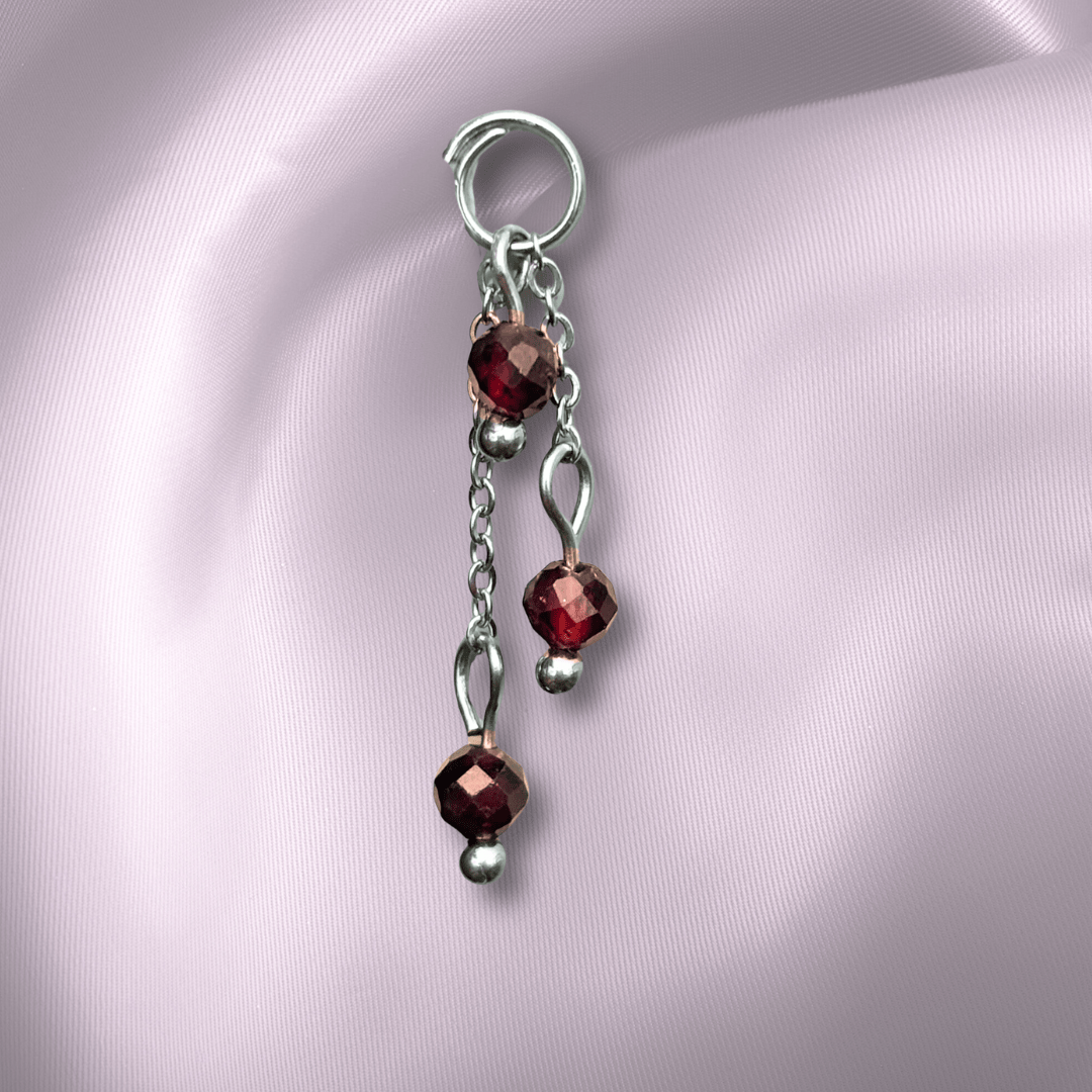 The Guide Crystals Garnet Lily of the Valley Crystal Earring Charm