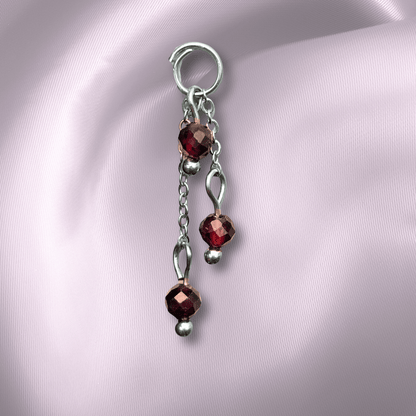 The Guide Crystals Garnet Lily of the Valley Crystal Earring Charm