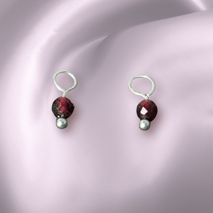 The Guide Crystals Garnet Single Dew Drop Crystal Earring Charms