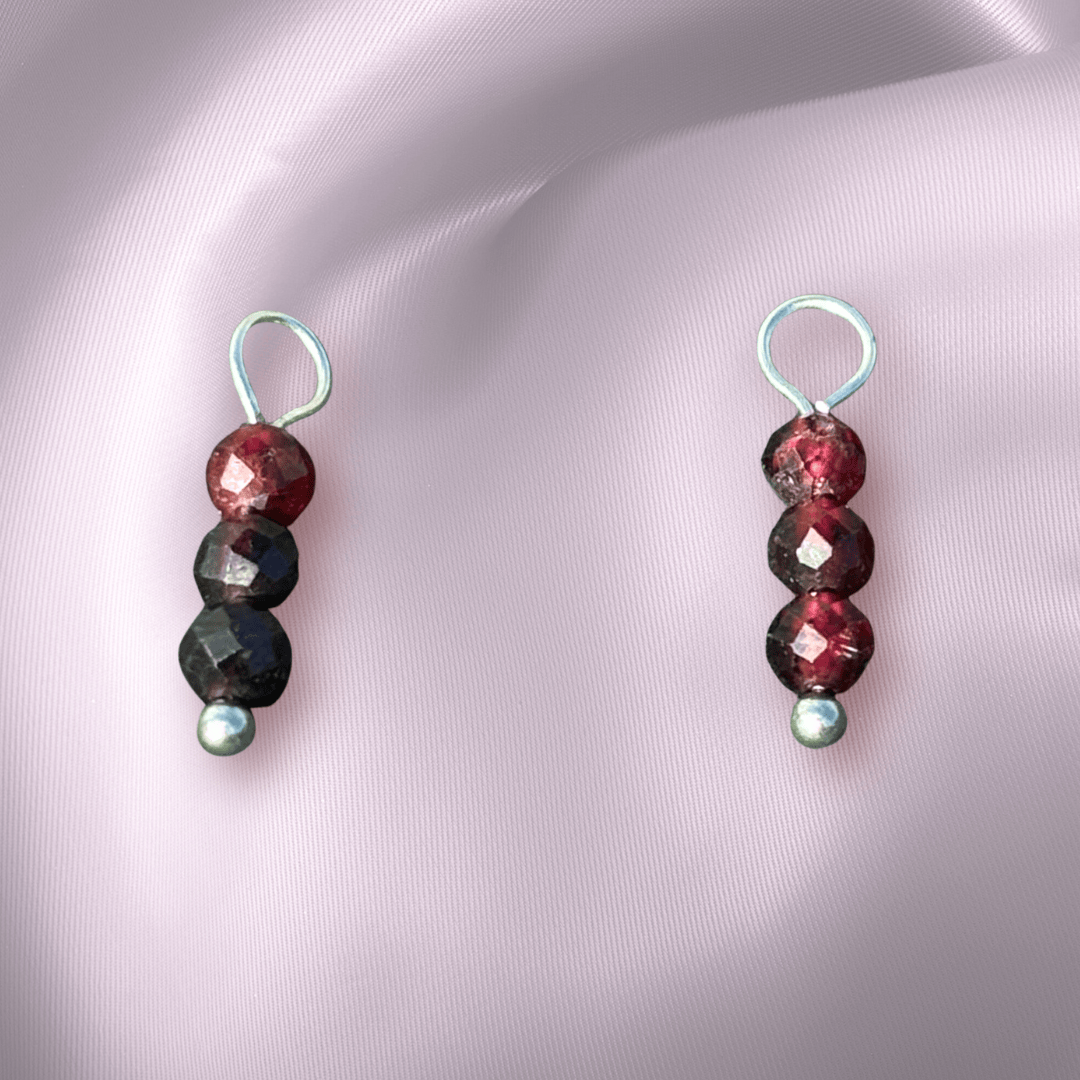 The Guide Crystals Garnet Triple Dew Drop Crystal Earring Charms