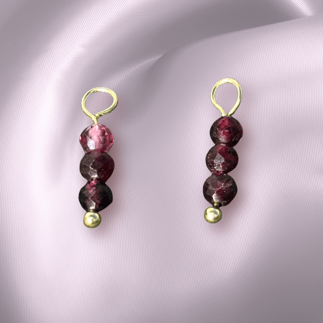 The Guide Crystals Garnet Triple Dew Drop Crystal Earring Charms
