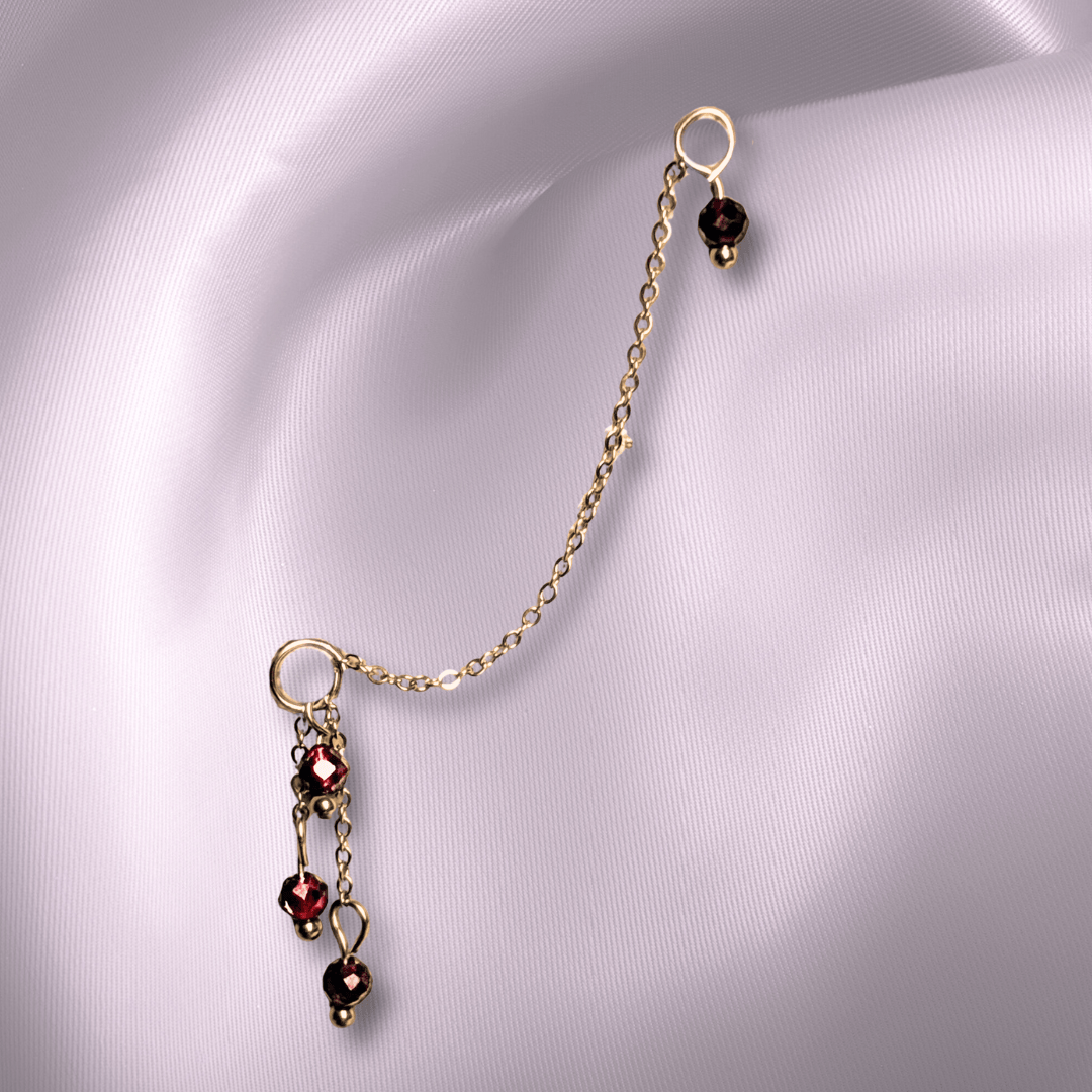 The Guide Crystals Garnet Waterfall Earring Chain