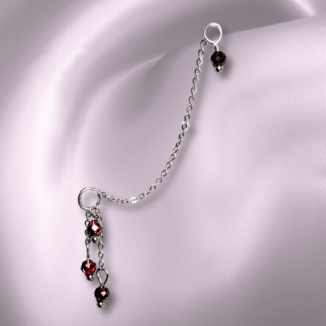The Guide Crystals Garnet Waterfall Earring Chain