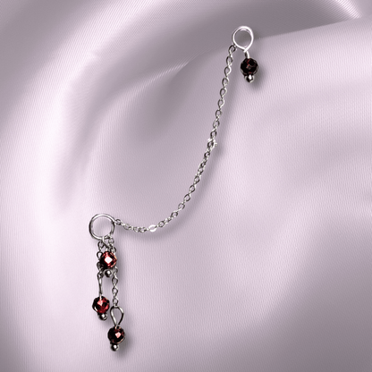 The Guide Crystals Garnet Waterfall Earring Chain