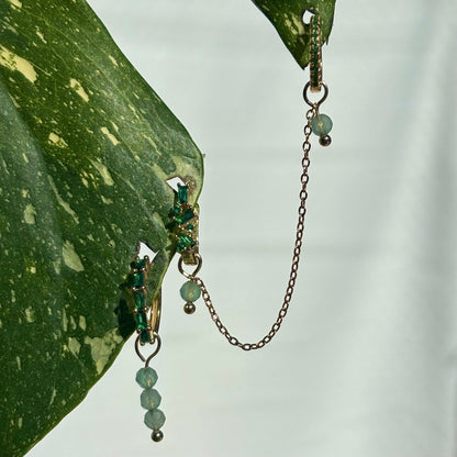 The Guide Crystals Green Aventurine Aphrodite Chain Crystal Earring Charm