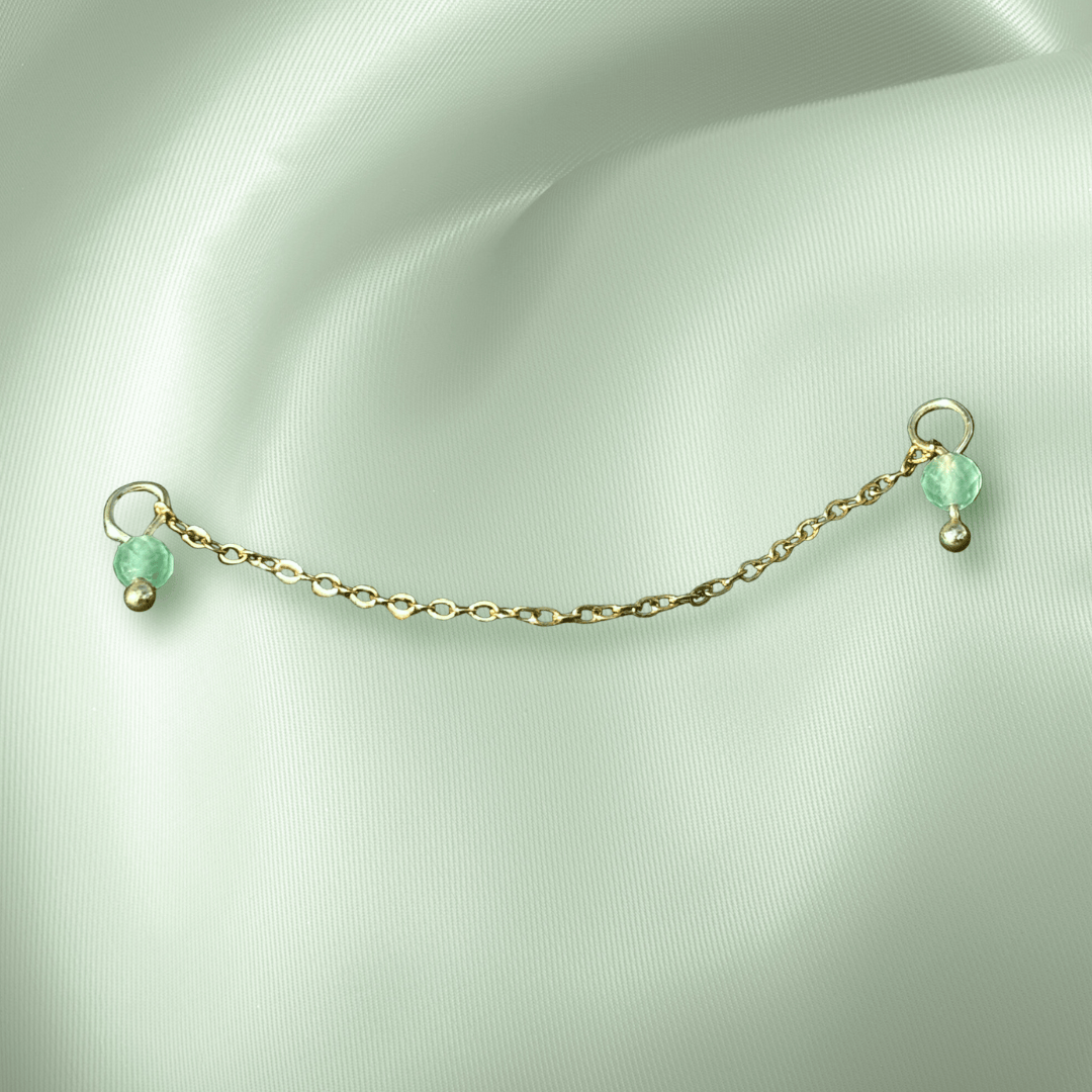 The Guide Crystals Green Aventurine Aphrodite Chain Crystal Earring Charm