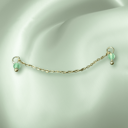 The Guide Crystals Green Aventurine Aphrodite Chain Crystal Earring Charm