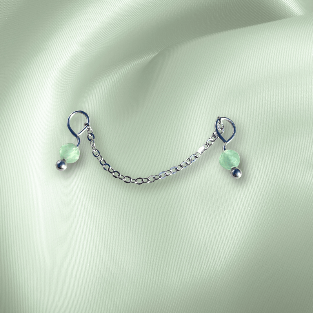 The Guide Crystals Green Aventurine Aurora Chain Crystal Earring Charm