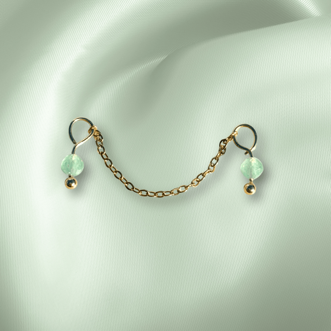 The Guide Crystals Green Aventurine Aurora Chain Crystal Earring Charm