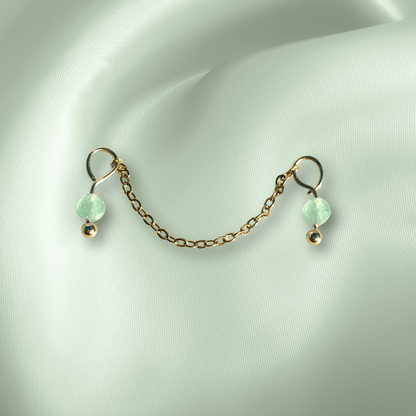 The Guide Crystals Green Aventurine Aurora Chain Crystal Earring Charm