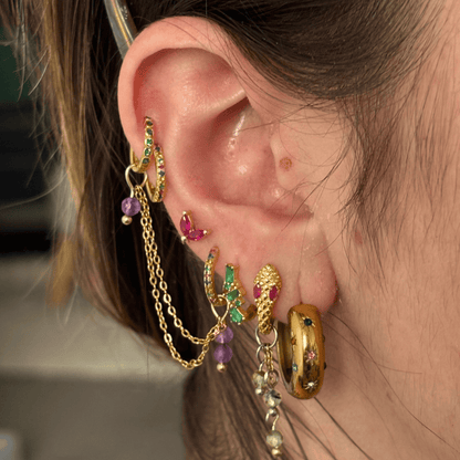 The Guide Crystals Green Aventurine Cordellia Chain Crystal Earring Charm