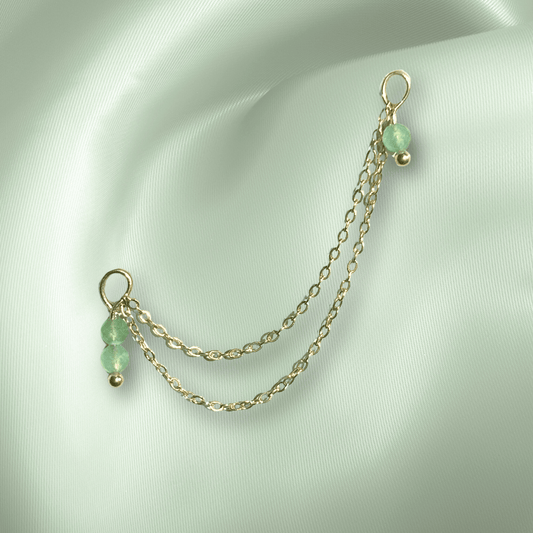 The Guide Crystals Green Aventurine Cordellia Chain Crystal Earring Charm