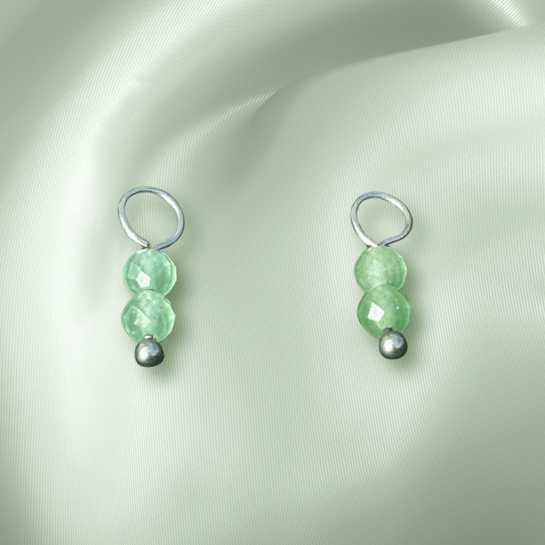 The Guide Crystals Green Aventurine Double Dew Drop Crystal Earring Charms