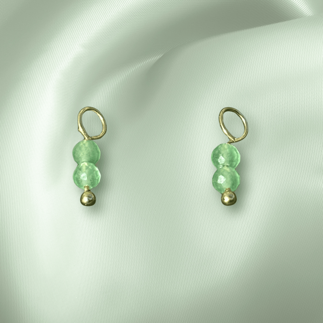 The Guide Crystals Green Aventurine Double Dew Drop Crystal Earring Charms