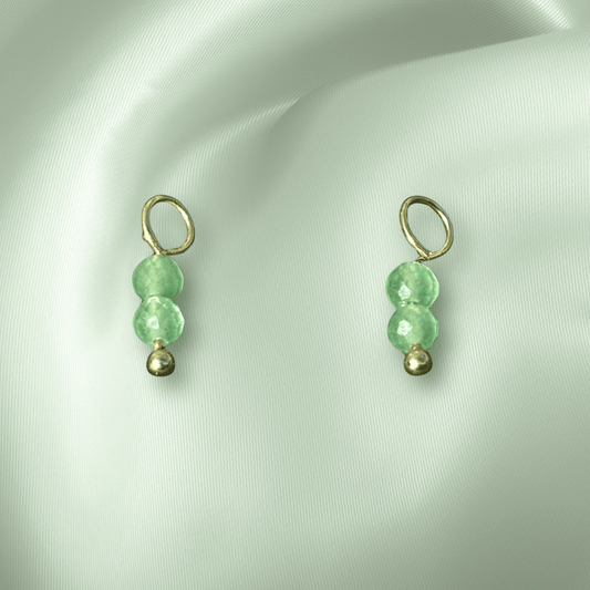 The Guide Crystals Green Aventurine Double Dew Drop Crystal Earring Charms