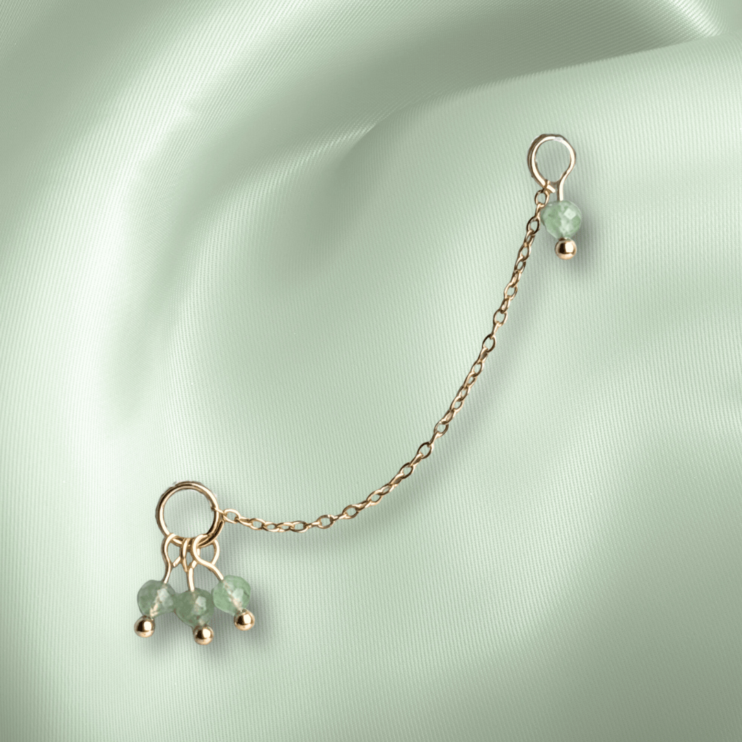 The Guide Crystals Green Aventurine Grape Chain Earring Charm