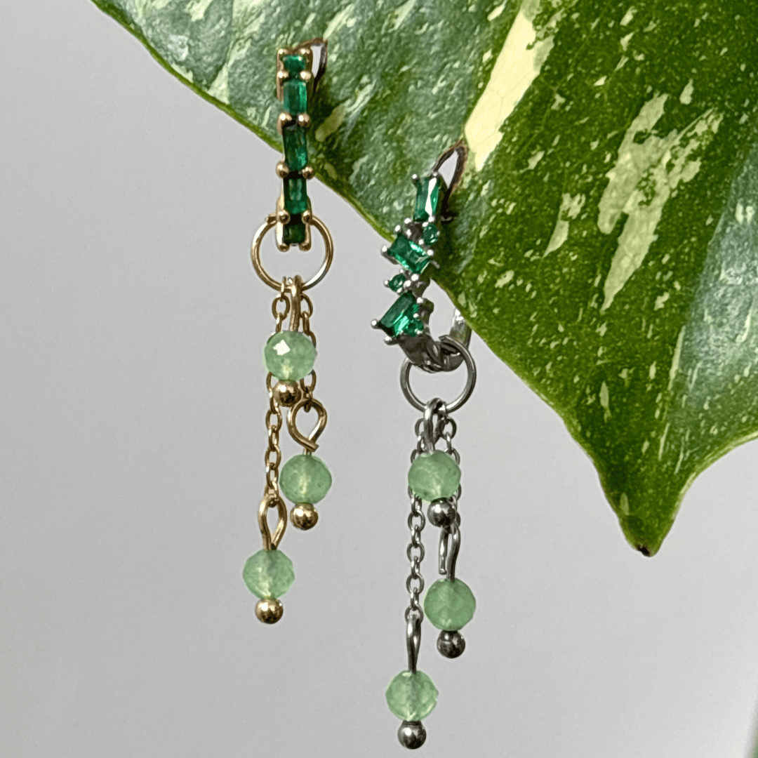 The Guide Crystals Green Aventurine Lily of the Valley Crystal Earring Charm