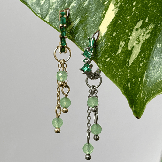 The Guide Crystals Green Aventurine Lily of the Valley Crystal Earring Charm