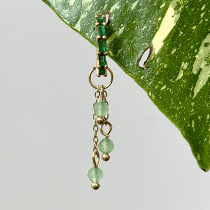 The Guide Crystals Gold | 1 PC Single Green Aventurine Lily of the Valley Crystal Earring Charm