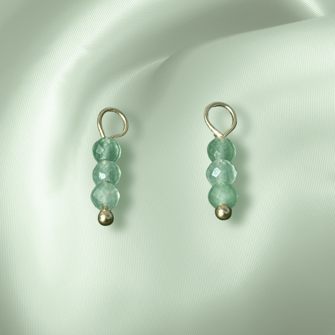 The Guide Crystals Green Aventurine Triple Dew Drop Crystal Earring Charms