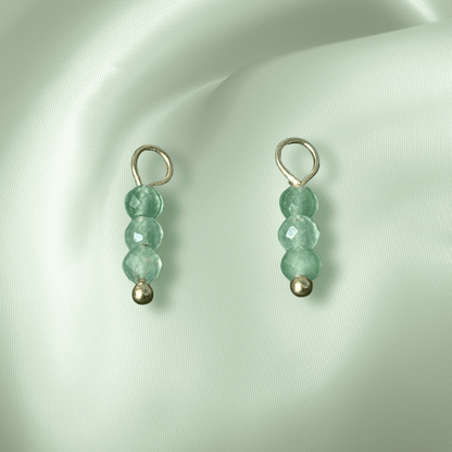 The Guide Crystals Green Aventurine Triple Dew Drop Crystal Earring Charms