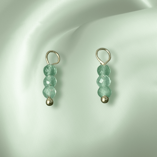 The Guide Crystals Green Aventurine Triple Dew Drop Crystal Earring Charms