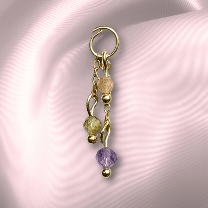 The Guide Crystals In The Garden Gold DROP CHAIN Earring Charm