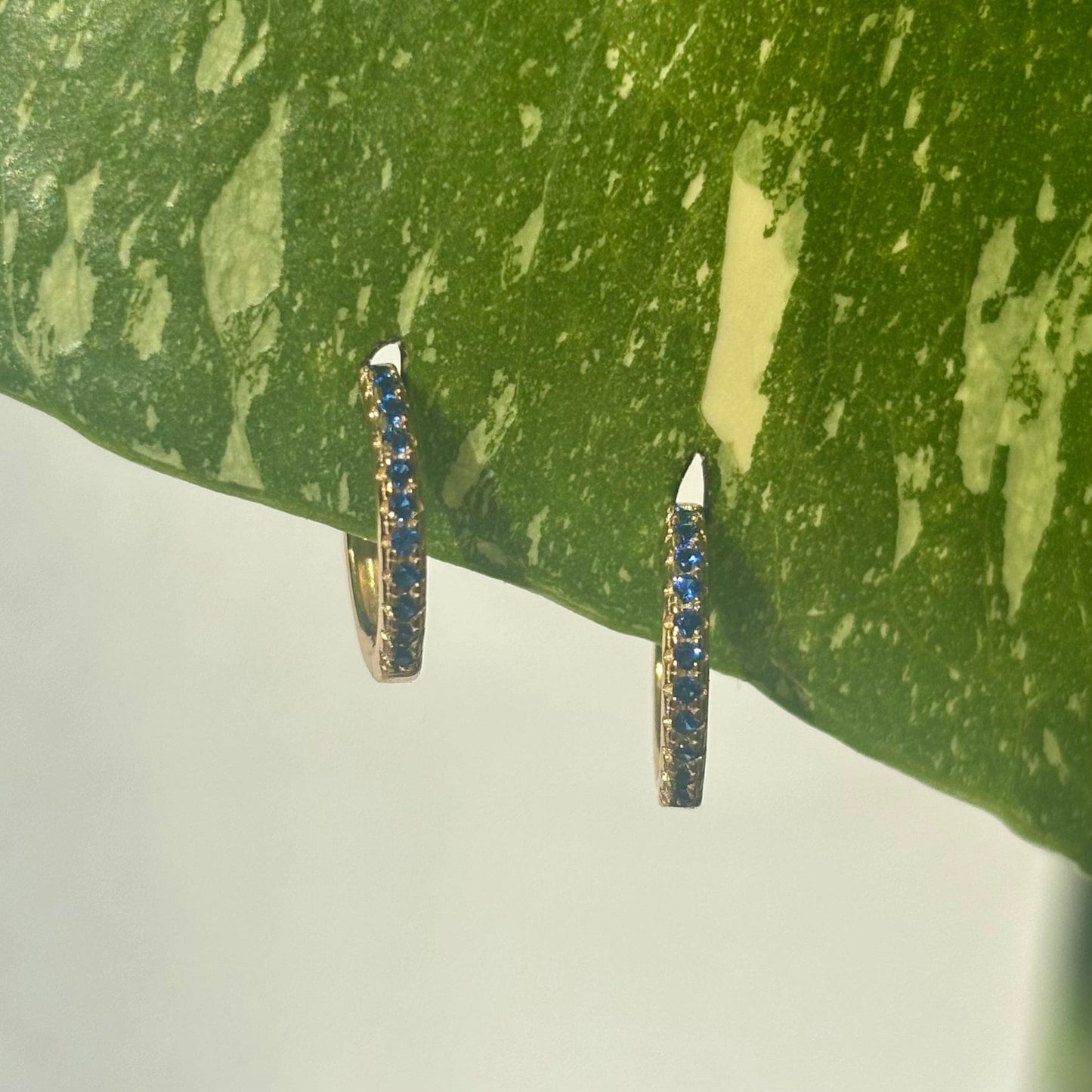 The Guide Crystals Midnight Blue Zirconia Gold Mini Huggie Earrings