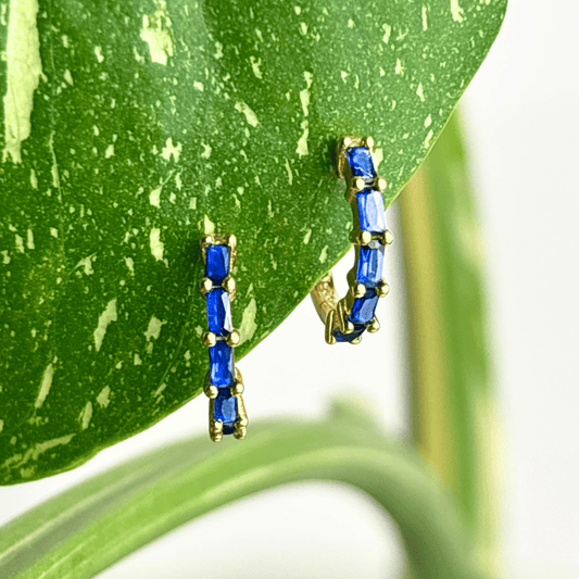 The Guide Crystals Midnight Zirconia Gold Huggie Earrings