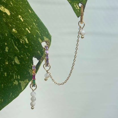 The Guide Crystals Moonstone Aphrodite Chain Crystal Earring Charm