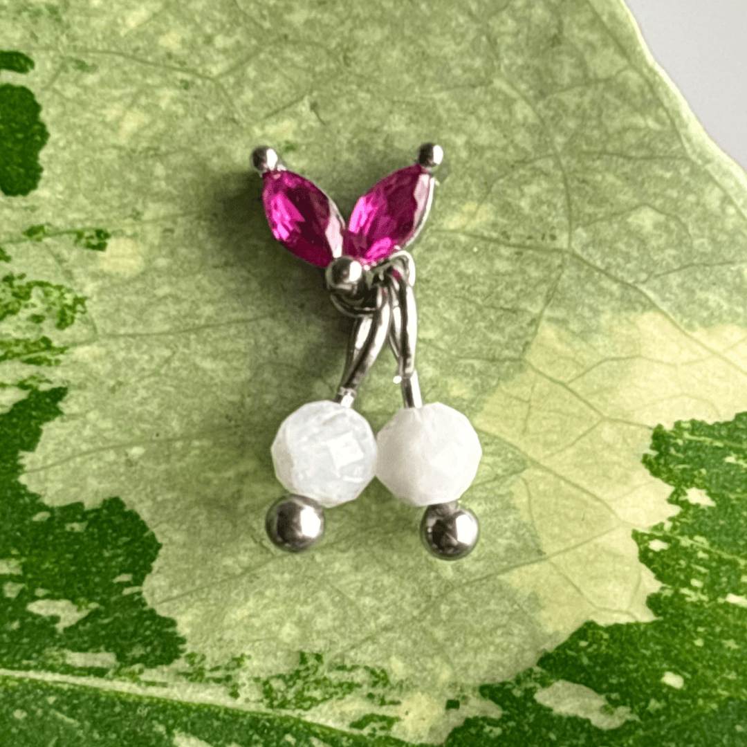 The Guide Crystals Silver | 1 PC Single Moonstone Cherry Charms for Stud Earrings