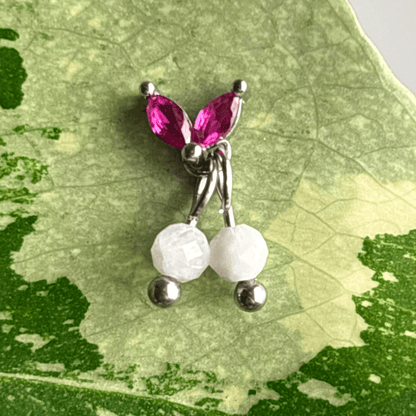 The Guide Crystals Silver | 1 PC Single Moonstone Cherry Charms for Stud Earrings