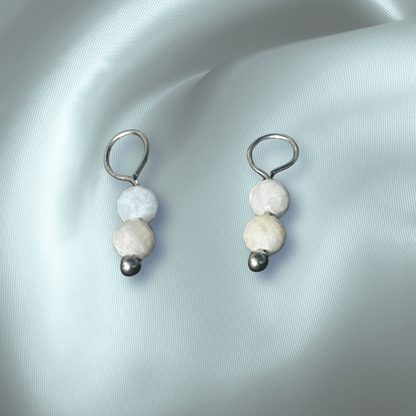 The Guide Crystals Moonstone Double Dew Drop Crystal Earring Charms