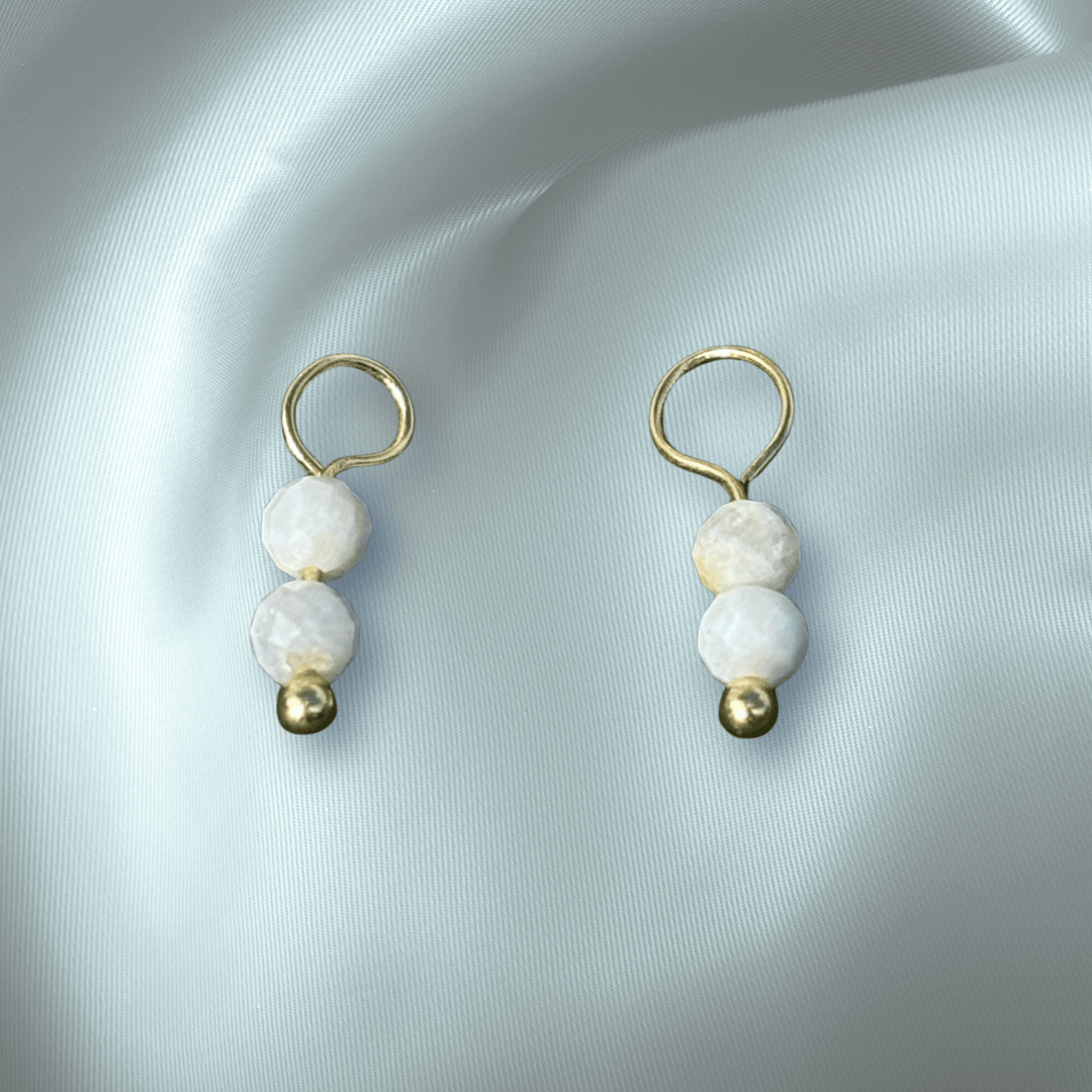 The Guide Crystals Moonstone Double Dew Drop Crystal Earring Charms