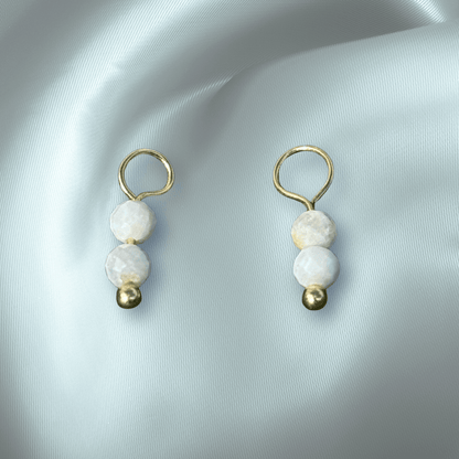 The Guide Crystals Moonstone Double Dew Drop Crystal Earring Charms