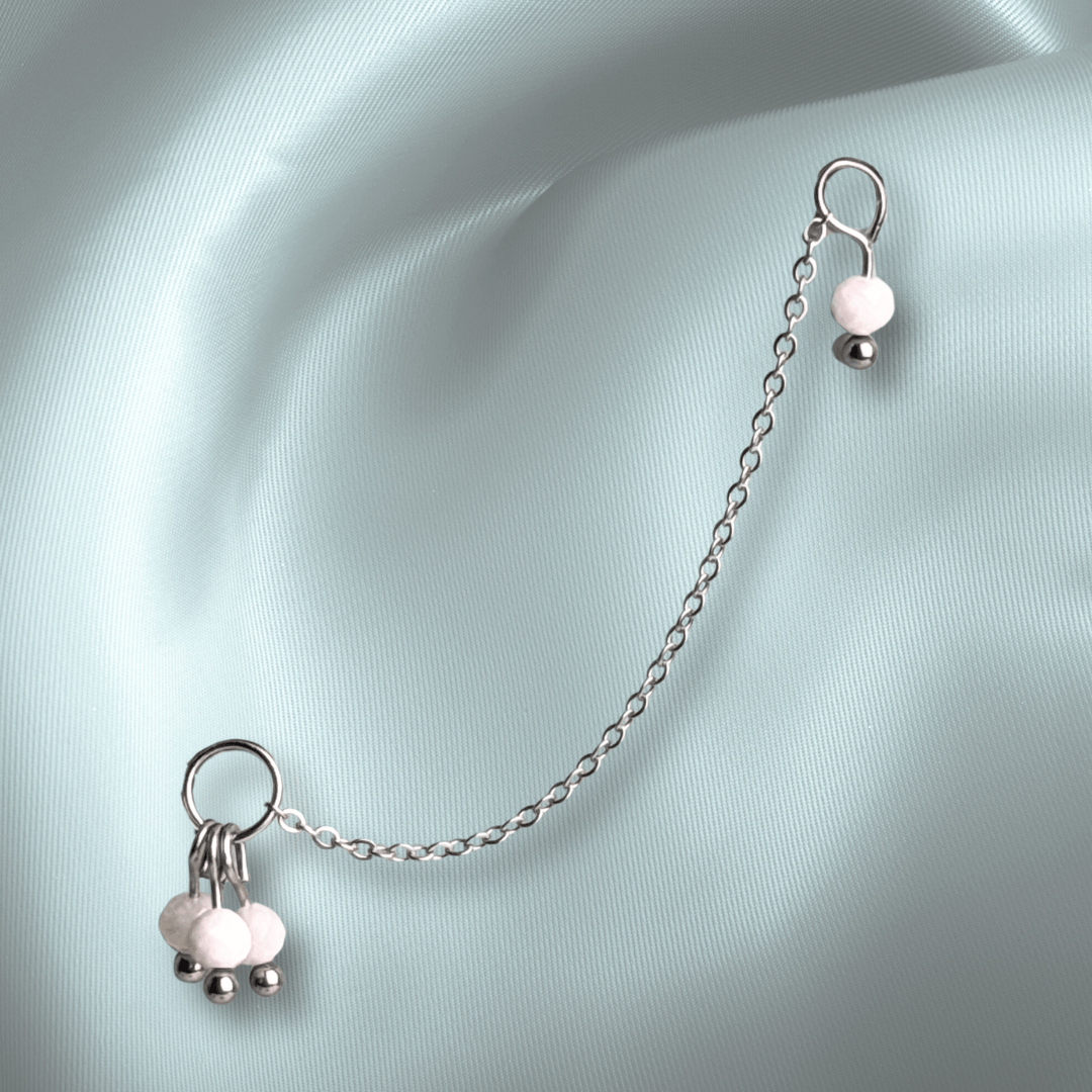 The Guide Crystals Moonstone Grape Chain Earring Charm