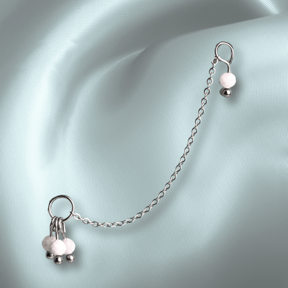 The Guide Crystals Moonstone Grape Chain Earring Charm