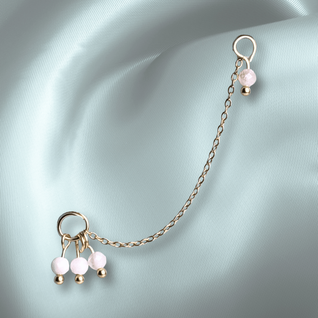 The Guide Crystals Moonstone Grape Chain Earring Charm