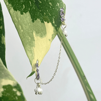 The Guide Crystals Gold | 1 PC Single Moonstone Grape Chain Earring Charm