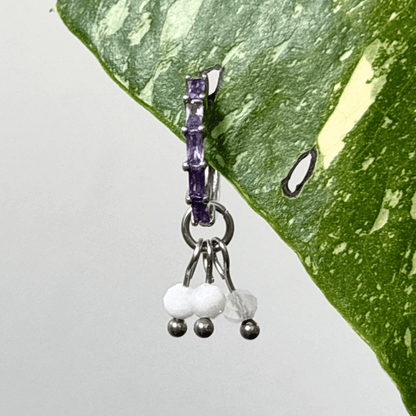 The Guide Crystals Silver | 1 PC Single Moonstone Grape Crystal Earring Charm